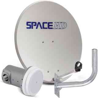 SpaceHD 80cm Aluminium Dish + Single KU
  Band LNB & Bracket (DK06) 