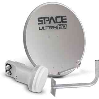 Space UltraHD 80cm Steel Dish + Twin LNB
  (DK08/T) 