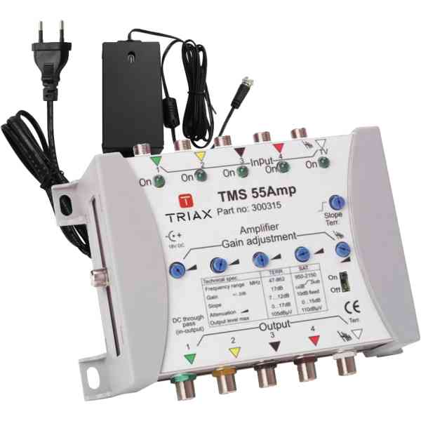 Triax TMS55-AMP + PSU – Satellite IF
  Amplifier 20dB Gain with PSU 