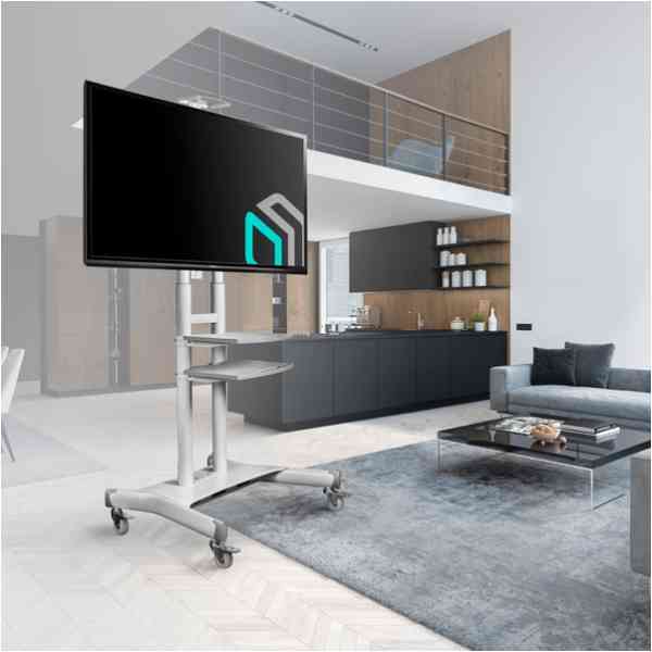 Mobile TV Stand Rolling TV Cart for 50'' - “ 83'' screens up to 200 lbs ONKRON TS1881, White 