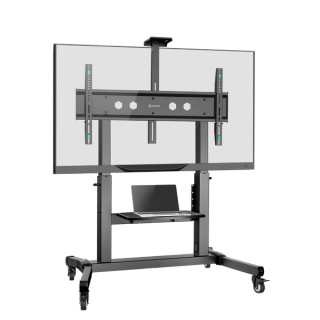 Mobile TV Stand Rolling TV Cart for 50" to 100"-Inch Screens up to 265 lb ONKRON TS1991, Black