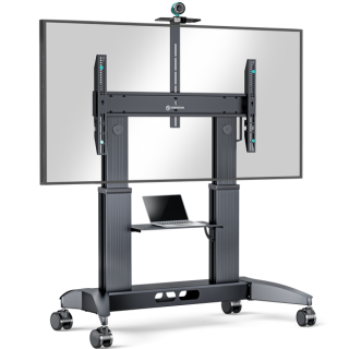 ONKRON Mobile TV stand with bracket 70"-110" Screens up to 287lbs, Black TS2821