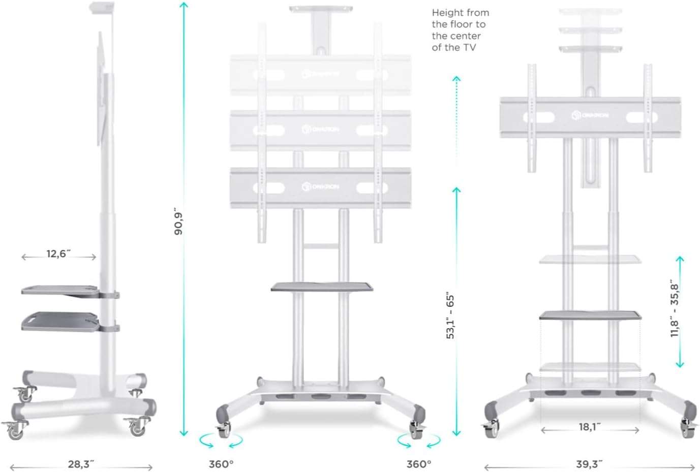 Mobile TV Stand Rolling TV Cart for 50''– 86'' screens up to 200 lbs ONKRON TS1881, White | +254100720022 Mobile TV Stand Rolling TV Cart for 50''– 86'' screens up to 200 lbs ONKRON TS1881, White | +254100720022