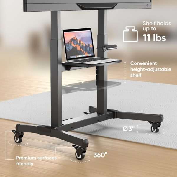 Mobile TV Stand Rolling TV Cart for 50 to 100-Inch Screens up to 265 lb ONKRON TS1991, Black | +254100720022