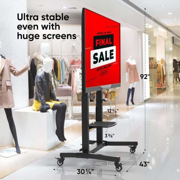 Mobile TV Stand Rolling TV Cart for 50 to 100-Inch Screens up to 265 lb ONKRON TS1991, Black | +254100720022