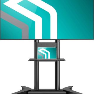 ONKRON Mobile TV Stand for 32" - 75" TVs up to 132 lbs, Portable TV Stand on Wheels with VESA up to 600x400, TV Cart Rolling TV Stand, High TV Stand Mobile/Floor TV Stand Rolling Cart Black | +254100720022