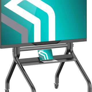 ONKRON Mobile TV Stand for 60" - 120" TVs up to 331 lbs - Rolling TV Cart Height Adjustable TV Stand on Wheels - max VESA 1000x600 - Portable TV Stand with Wheels/TV Cart Rolling TV Stand Black | +254100720022