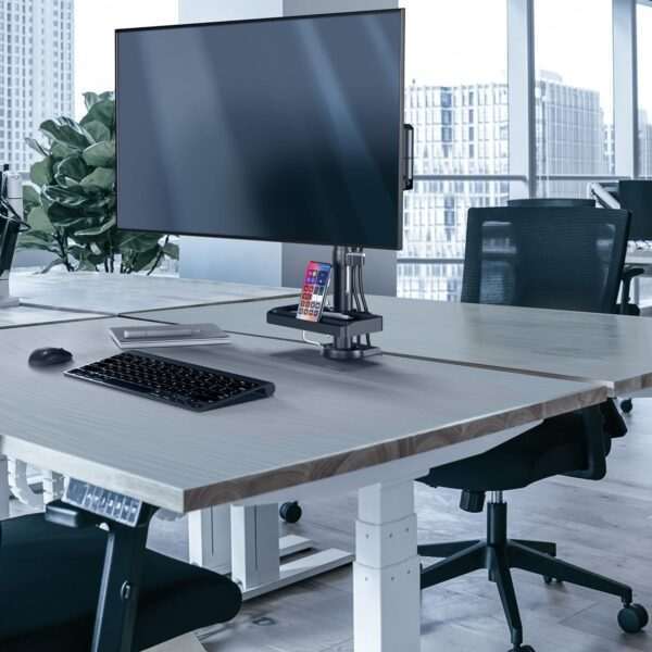 ONKRON Organizer Shelf Pole Mount for
  D101E, D121E, D208E, D221E Monitor Mount, G70, G140, G280 Monitor arms, PT2,
  PT3, TS5065 TV Stand - Storage Platform for Column or Tube Diameter 30-35 mm,
  Black | +254100720022