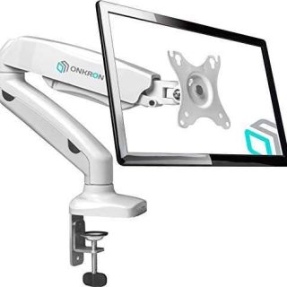 ONKRON Single Monitor Arm Desk Mount for 13” - 32” Monitors up to 17 lbs - Gas Spring Monitor Arm for Desk VESA 75x75-100x100, Height Adjustable Monitor Arm Desk/PC Monitor Arm Mount White | +254100720022