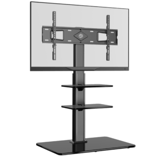 "Universal Floor TV Stand Glass Base and Shelves for 32-65" TVs up to 66 lbs ONKRON TS5550, Black" | +254100720022