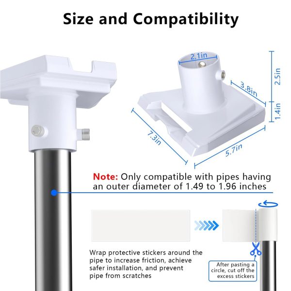 Starlink Gen3 Pipe Adapter Kickstand for Pole Mounting Fits 1.49-1.96" Poles - Image 2