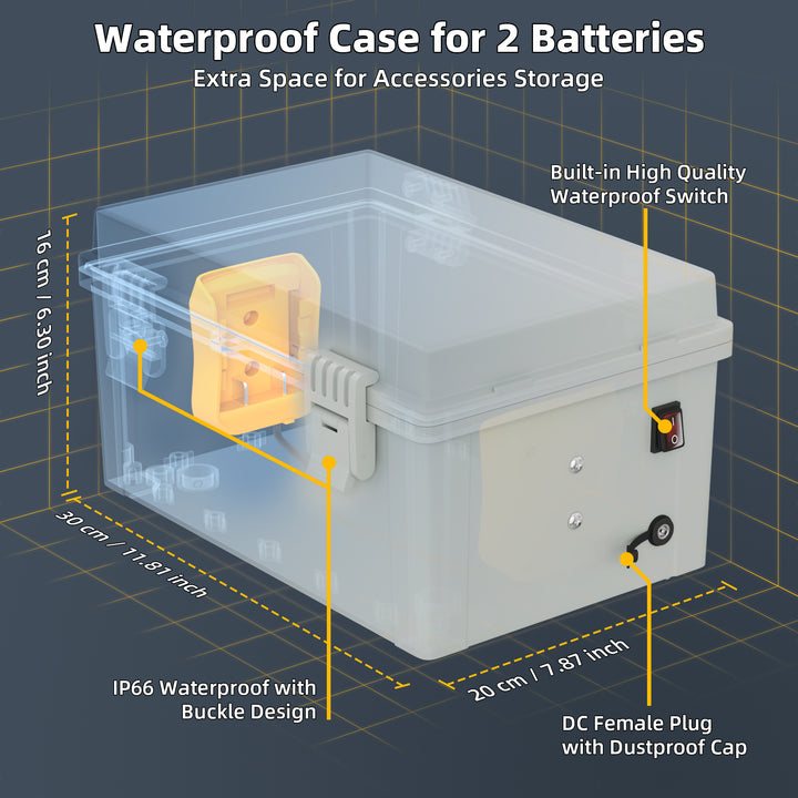 Starlink Mini Dual Dewalt 18V/20V Battery Adapter Box with DC Plug & Switch | +254100720022 Starlink Mini Dual Dewalt 18V/20V Battery Adapter Box with DC Plug & Switch - Image 5
