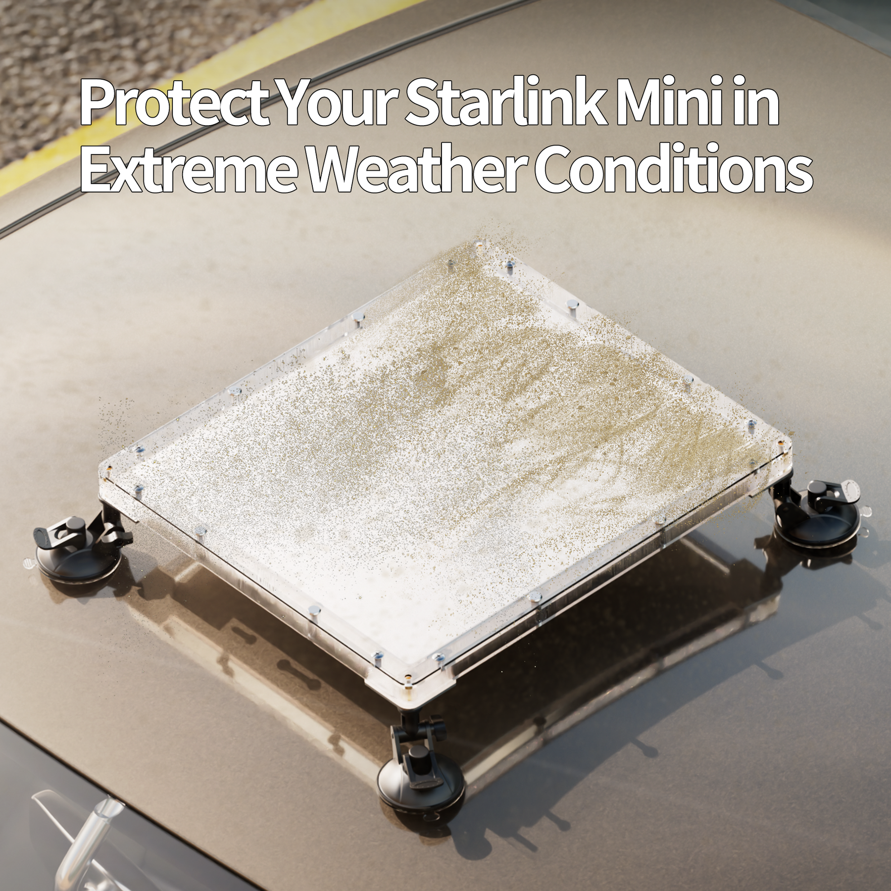 Starlink MINI Protective Cover with Suction Cup Mount for Car Window - Image 2