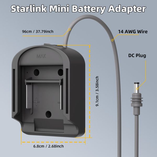 Starlink Mini DC Power Cable with Makita 18V Battery Adapter - 3.28FT/1M - Image 5