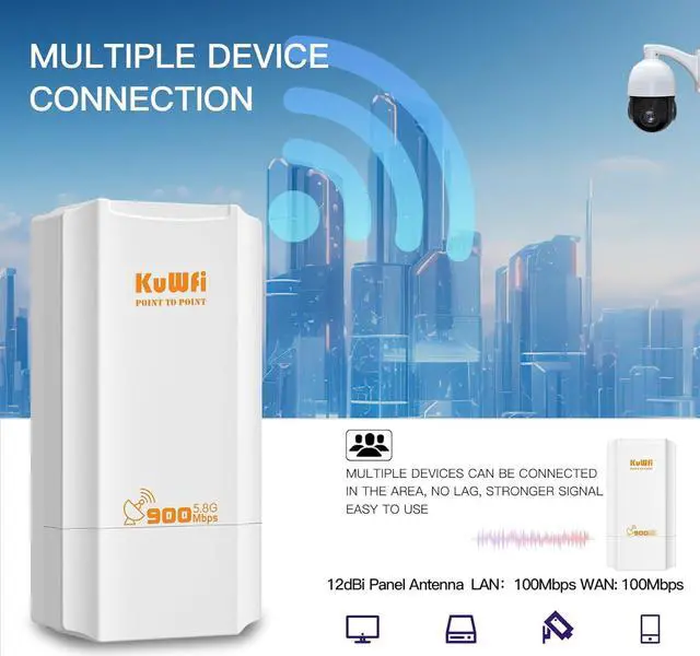 KuWFi 5.8G Wireless Network Ethernet Bridge, Long Range Transmission WiFi Access Point Outdoor AP CPE Kit IP65 Waterproof Point to Point WiFi Bridge for Extend starlink Router Signal 2-Packs | +254100720022 KuWFi 5.8G Wireless Network Ethernet Bridge, Long Range Transmission WiFi Access Point Outdoor AP CPE Kit IP65 Waterproof Point to Point WiFi Bridge for Extend starlink Router Signal 2-Packs - Image 2