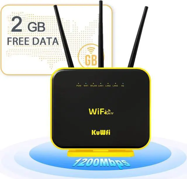 KuWFi Hotspot 4G LTE No SIM Card Router 1200Mbps Dual Band Gigabit WiFi External Antenna with US 2GB Data vSIM Router Offer high-Speed Data Plans to accommodate RV orRural No Contract Plug and Play | +254100720022 KuWFi Hotspot 4G LTE No SIM Card Router 1200Mbps Dual Band Gigabit WiFi External Antenna with US 2GB Data vSIM Router Offer high-Speed Data Plans to accommodate RV orRural No Contract Plug and Play