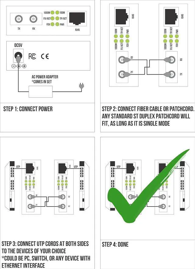 Single Mode ST Gigabit Fiber Media Converter - Built-in Fiber Module 20 km (12.42 Miles) ST to UTP Cat5e Cat6 10/100/1000 RJ-45 Auto Sensing Gigabit or Fast Ethernet - Jumbo Frame - LLF Support | +254100720022 Single Mode ST Gigabit Fiber Media Converter - Built-in Fiber Module 20 km (12.42 Miles) ST to UTP Cat5e Cat6 10/100/1000 RJ-45 Auto Sensing Gigabit or Fast Ethernet - Jumbo Frame - LLF Support - Image 5