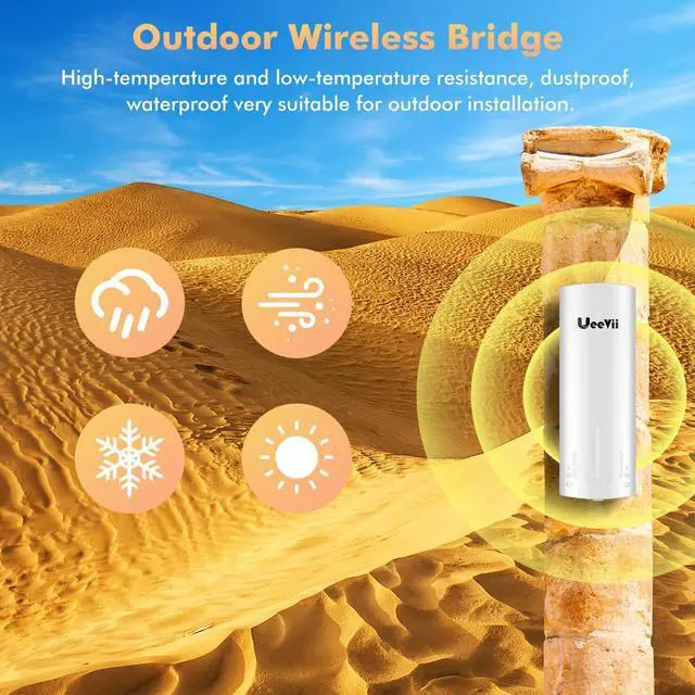 Wireless Bridge Point to Point Outdoor: UeeVii CPE450 5.8G 3Km Long Range Wi-Fi Bridge for Extend Network to Barn and Surveillance Range - Work with Starlink, 14dBi MIMO Antenna,48V POE Powered, 2pcs | +254100720022 Wireless Bridge Point to Point Outdoor: UeeVii CPE450 5.8G 3Km Long Range Wi-Fi Bridge for Extend Network to Barn and Surveillance Range - Work with Starlink, 14dBi MIMO Antenna,48V POE Powered, 2pcs - Image 6