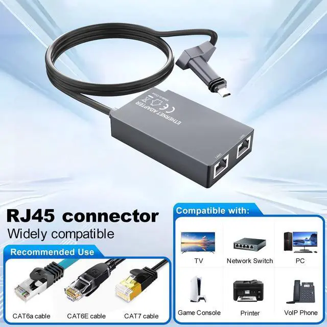 Unew 2 Port Gigabit Ethernet Splitter Compatible with Starlink Gen3 Mini 1000Mbps RJ45 LAN Network Adapter Plug and Play for PC Camera Game Console | +254100720022 Unew 2 Port Gigabit Ethernet Splitter Compatible with Starlink Gen3 Mini 1000Mbps RJ45 LAN Network Adapter Plug and Play for PC Camera Game Console - Image 2