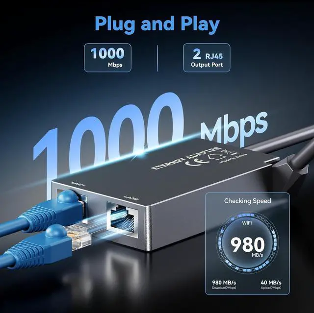 Unew 2 Port Gigabit Ethernet Splitter Compatible with Starlink Gen3 Mini 1000Mbps RJ45 LAN Network Adapter Plug and Play for PC Camera Game Console | +254100720022 Unew 2 Port Gigabit Ethernet Splitter Compatible with Starlink Gen3 Mini 1000Mbps RJ45 LAN Network Adapter Plug and Play for PC Camera Game Console - Image 6