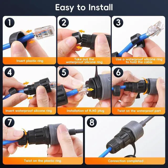 Unew 0.5M IP68 Waterproof SPX to RJ45 Ethernet Cable Adapter Compatible with Starlink Gen2 V2 Actuated Dish CAT6 Shielded Gigabit Network Extension Cord | +254100720022 Unew 0.5M IP68 Waterproof SPX to RJ45 Ethernet Cable Adapter Compatible with Starlink Gen2 V2 Actuated Dish CAT6 Shielded Gigabit Network Extension Cord - Image 3