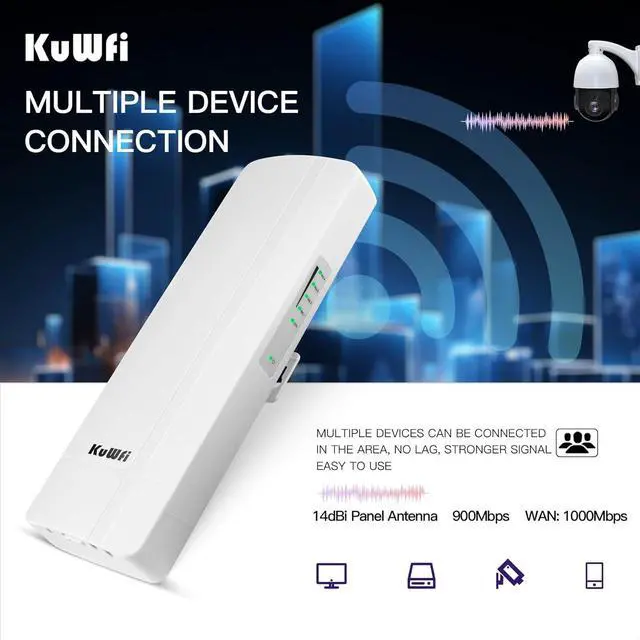 KuWFi 5.8G 3KM Gigabit Wireless WiFi Bridge Point to Point Outdoor Work for Starlink Satellite Signal Extend Outdoor Super Long Range WiFi Router Bridge 1000Mbps Ethernet Port 24V PoE Power 2-Pack | +254100720022 KuWFi 5.8G 3KM Gigabit Wireless WiFi Bridge Point to Point Outdoor Work for Starlink Satellite Signal Extend Outdoor Super Long Range WiFi Router Bridge 1000Mbps Ethernet Port 24V PoE Power 2-Pack - Image 2