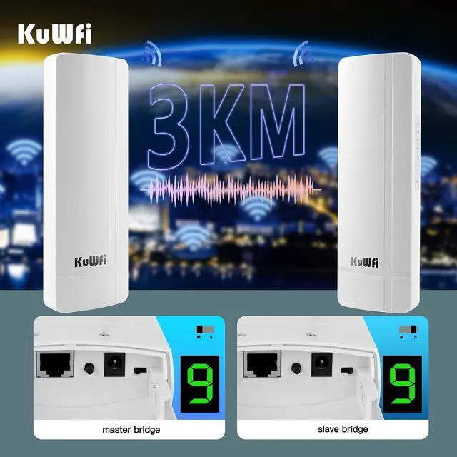 KuWFi 5.8G 3KM Gigabit Wireless WiFi Bridge Point to Point Outdoor Work for Starlink Satellite Signal Extend Outdoor Super Long Range WiFi Router Bridge 1000Mbps Ethernet Port 24V PoE Power 2-Pack | +254100720022 KuWFi 5.8G 3KM Gigabit Wireless WiFi Bridge Point to Point Outdoor Work for Starlink Satellite Signal Extend Outdoor Super Long Range WiFi Router Bridge 1000Mbps Ethernet Port 24V PoE Power 2-Pack - Image 3