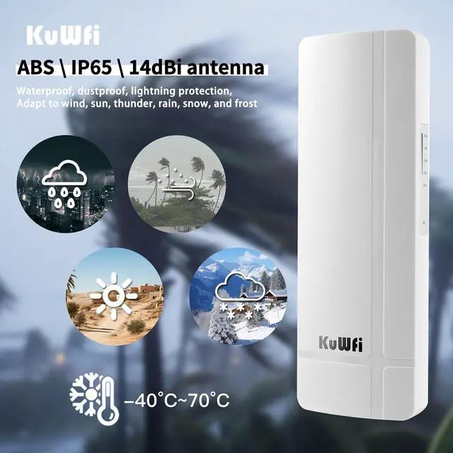 KuWFi 5.8G 3KM Gigabit Wireless WiFi Bridge Point to Point Outdoor Work for Starlink Satellite Signal Extend Outdoor Super Long Range WiFi Router Bridge 1000Mbps Ethernet Port 24V PoE Power 2-Pack | +254100720022 KuWFi 5.8G 3KM Gigabit Wireless WiFi Bridge Point to Point Outdoor Work for Starlink Satellite Signal Extend Outdoor Super Long Range WiFi Router Bridge 1000Mbps Ethernet Port 24V PoE Power 2-Pack - Image 5