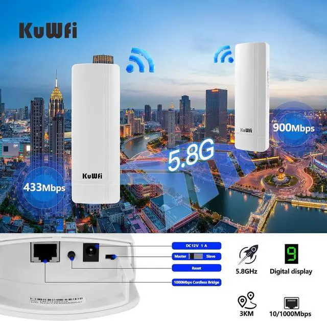 KuWFi 5.8G 3KM Gigabit Wireless WiFi Bridge Point to Point Outdoor Work for Starlink Satellite Signal Extend Outdoor Super Long Range WiFi Router Bridge 1000Mbps Ethernet Port 24V PoE Power 2-Pack | +254100720022 KuWFi 5.8G 3KM Gigabit Wireless WiFi Bridge Point to Point Outdoor Work for Starlink Satellite Signal Extend Outdoor Super Long Range WiFi Router Bridge 1000Mbps Ethernet Port 24V PoE Power 2-Pack - Image 6