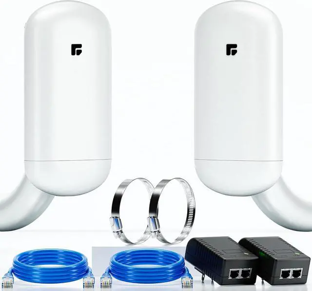 Wireless Bridge, 2KM 5.8G Point to Point Outdoor CPE, CPE Long Range WiFi Bridges for PtP/PtMP with 12DBi High Gain Antenna, PoE Adapter, RJ45 Ethernet Port, 2 Pack | +254100720022 Wireless Bridge, 2KM 5.8G Point to Point Outdoor CPE, CPE Long Range WiFi Bridges for PtP/PtMP with 12DBi High Gain Antenna, PoE Adapter, RJ45 Ethernet Port, 2 Pack