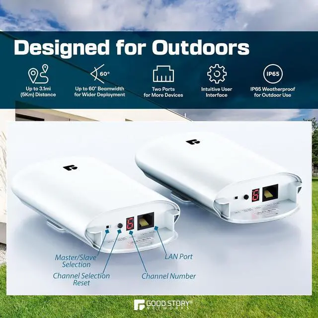 Wireless Bridge, 2KM 5.8G Point to Point Outdoor CPE, CPE Long Range WiFi Bridges for PtP/PtMP with 12DBi High Gain Antenna, PoE Adapter, RJ45 Ethernet Port, 2 Pack | +254100720022 Wireless Bridge, 2KM 5.8G Point to Point Outdoor CPE, CPE Long Range WiFi Bridges for PtP/PtMP with 12DBi High Gain Antenna, PoE Adapter, RJ45 Ethernet Port, 2 Pack - Image 4