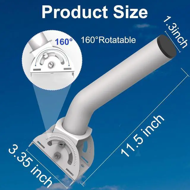 Wireless Bridge Mount, 12" Pole Wall J-Mounting Bracket kit for Outdoor TV Antennas, Access Point, WiFi Extender APs and Starlink Dishes, Fixed by Two Screws, 160? Adjustable 4-Pack | +254100720022 Wireless Bridge Mount, 12" Pole Wall J-Mounting Bracket kit for Outdoor TV Antennas, Access Point, WiFi Extender APs and Starlink Dishes, Fixed by Two Screws, 160? Adjustable 4-Pack - Image 6