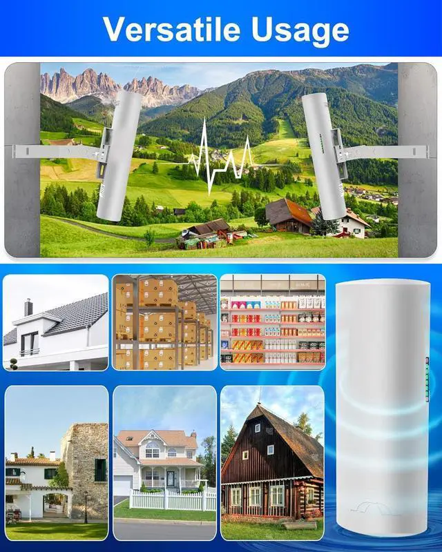 5.8G Wireless Bridge with Pole/Wall Mount Bracket - Extend Starlink Internet to Outdoor Access Point, 2 Miles Point to Point Starlink WiFi Extender with PoE Adapter, IP65 Waterproof Rating (2-Pack) | +254100720022 5.8G Wireless Bridge with Pole/Wall Mount Bracket - Extend Starlink Internet to Outdoor Access Point, 2 Miles Point to Point Starlink WiFi Extender with PoE Adapter, IP65 Waterproof Rating (2-Pack) - Image 6