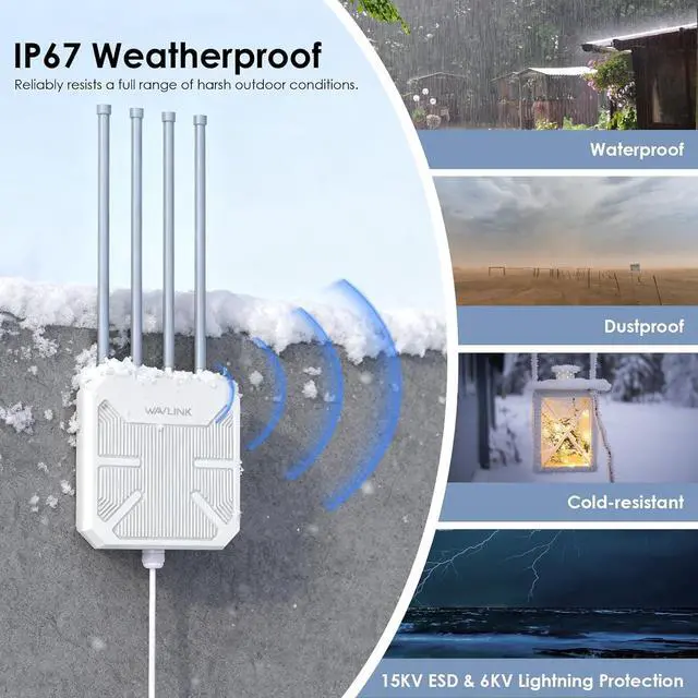 WAVLINK 2026 AX3000 WiFi 6 Wireless Outdoor Wireless Access Points, Long Range Outdoor WiFi with Dual Band/PoE/IP67/600mW of Power/Up to 256 Devices for Parties, Farm, Work with Starlink | +254100720022 WAVLINK 2026 AX3000 WiFi 6 Wireless Outdoor Wireless Access Points, Long Range Outdoor WiFi with Dual Band/PoE/IP67/600mW of Power/Up to 256 Devices for Parties, Farm, Work with Starlink - Image 5