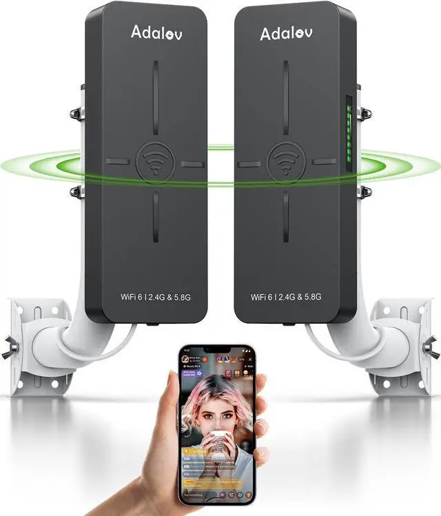 WiFi 6 Wireless Bridge, Dual Band Gigabit WiFi Bridge with 5KM Long Range, 2.4G/5.8G, Compatible with Starlink, Plug & Play, Point-to-Point Wireless Bridge for Barn Garage Farm, IP65 | +254100720022 WiFi 6 Wireless Bridge, Dual Band Gigabit WiFi Bridge with 5KM Long Range, 2.4G/5.8G, Compatible with Starlink, Plug & Play, Point-to-Point Wireless Bridge for Barn Garage Farm, IP65
