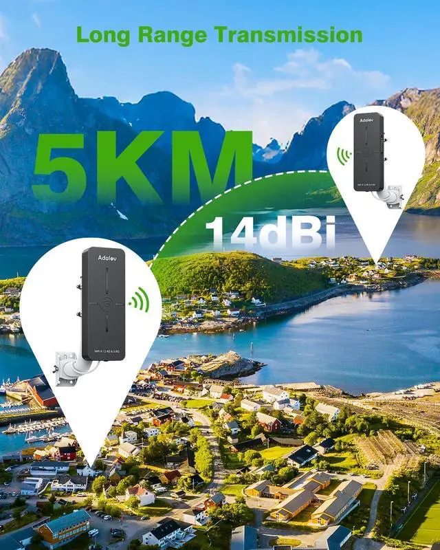 WiFi 6 Wireless Bridge, Dual Band Gigabit WiFi Bridge with 5KM Long Range, 2.4G/5.8G, Compatible with Starlink, Plug & Play, Point-to-Point Wireless Bridge for Barn Garage Farm, IP65 | +254100720022 WiFi 6 Wireless Bridge, Dual Band Gigabit WiFi Bridge with 5KM Long Range, 2.4G/5.8G, Compatible with Starlink, Plug & Play, Point-to-Point Wireless Bridge for Barn Garage Farm, IP65 - Image 5