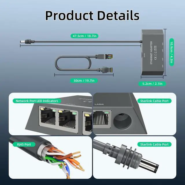 Starlink Ethernet Adapter Gen 3/Mini with Cat 5e Gen3 Rj45 Cable Starlink Gen 3 Ethernet Adapter 1 to 4 Devices Networked Simultaneously for Cat 5/5e/6/7/8 Cable Fast & Stable Connection | +254100720022 Starlink Ethernet Adapter Gen 3/Mini with Cat 5e Gen3 Rj45 Cable Starlink Gen 3 Ethernet Adapter 1 to 4 Devices Networked Simultaneously for Cat 5/5e/6/7/8 Cable Fast & Stable Connection - Image 5