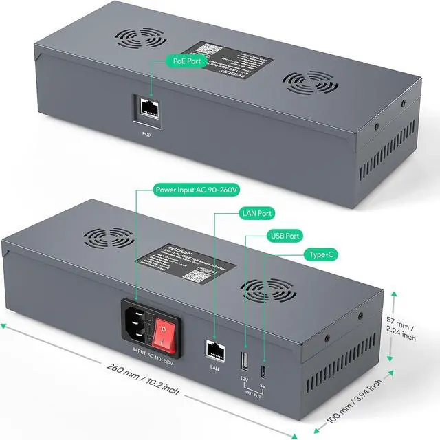 Starlink Gen 3 PoE Injector, 200W GigE Passive & ESD Protection for Gen 3 Starlink, AC Input 110-260V, USB & Type-C Power Output and DC Step-Up Converter DC 54V 3A for Starlink Standard Dish | +254100720022 Starlink Gen 3 PoE Injector, 200W GigE Passive & ESD Protection for Gen 3 Starlink, AC Input 110-260V, USB & Type-C Power Output and DC Step-Up Converter DC 54V 3A for Starlink Standard Dish - Image 3