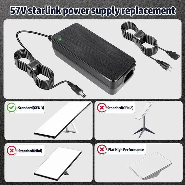 57V DC Power Supply for Starlink Gen 3 Power Supply, Compatible with Starlink Gen 3 (Rev 4) Models, Providing 57V 3.42A 195W for The Starlink Gen 3 Standard.ly | +254100720022 57V DC Power Supply for Starlink Gen 3 Power Supply, Compatible with Starlink Gen 3 (Rev 4) Models, Providing 57V 3.42A 195W for The Starlink Gen 3 Standard.ly - Image 4