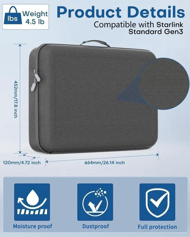 Out Door Carrying Case for Starlink Gen 3,Fits Perfectly into Gen 3 Master Disk and All Accessories, Easy to Carry in Outdoor Places and RV Traveling | +254100720022 Out Door Carrying Case for Starlink Gen 3,Fits Perfectly into Gen 3 Master Disk and All Accessories, Easy to Carry in Outdoor Places and RV Traveling - Image 4