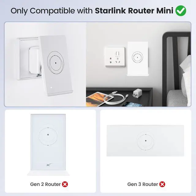 Starlink Router Mount, 2 in1 Wall Mount for Starlink Router Mini and Power Supply Mounting Kit,Starlink Router Mini Cable - 2 Pack (1FT + 6.5FT) USB-A to DC Power CableUSB-C to DC Power Cable | +254100720022 Starlink Router Mount, 2 in1 Wall Mount for Starlink Router Mini and Power Supply Mounting Kit,Starlink Router Mini Cable - 2 Pack (1FT + 6.5FT) USB-A to DC Power CableUSB-C to DC Power Cable - Image 3