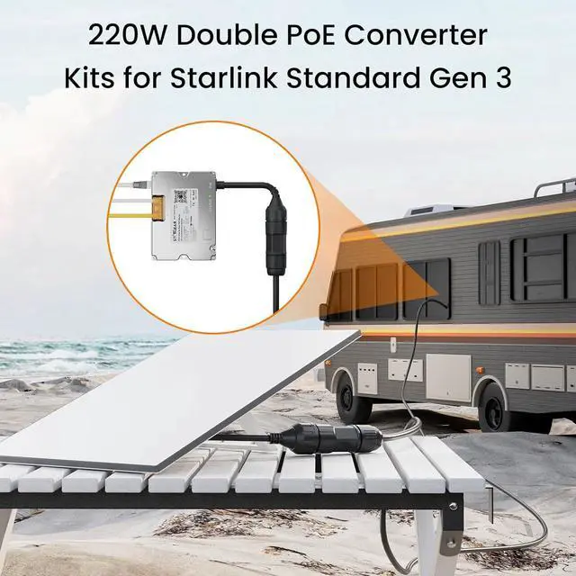 Starlink Gen 3 220W Dual POE Injector Converter + Starlink Cable to RJ45 Adapter Kits for Starlink Standard, 12V/24V High-Efficiency Power Delivery Solution, Reliable and Easy Installation | +254100720022 Starlink Gen 3 220W Dual POE Injector Converter + Starlink Cable to RJ45 Adapter Kits for Starlink Standard, 12V/24V High-Efficiency Power Delivery Solution, Reliable and Easy Installation - Image 4