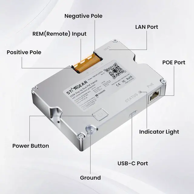 Starlink Gen 3 220W Dual POE Injector Converter + Starlink Cable to RJ45 Adapter Kits for Starlink Standard, 12V/24V High-Efficiency Power Delivery Solution, Reliable and Easy Installation | +254100720022 Starlink Gen 3 220W Dual POE Injector Converter + Starlink Cable to RJ45 Adapter Kits for Starlink Standard, 12V/24V High-Efficiency Power Delivery Solution, Reliable and Easy Installation - Image 5