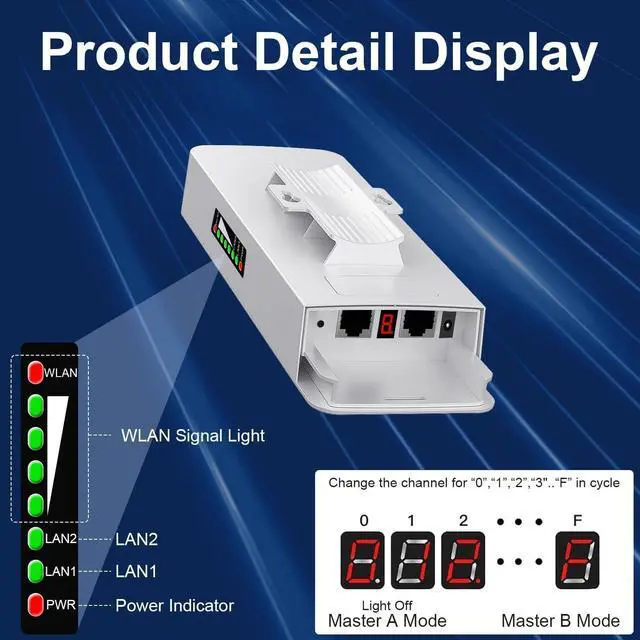 Point to Point Wireless Bridge Outdoor, WiFi Bridges for PtP/PtMP,IP65 Waterproof, 5.8G with 16DBi High Gain Antenna for Network Extend, Works with Starlink | +254100720022 Point to Point Wireless Bridge Outdoor, WiFi Bridges for PtP/PtMP,IP65 Waterproof, 5.8G with 16DBi High Gain Antenna for Network Extend, Works with Starlink - Image 3