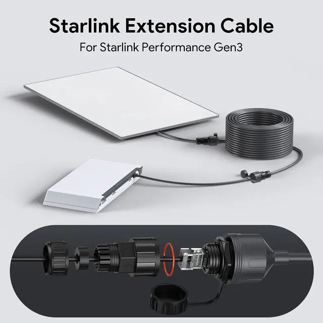 Starlink Ethernet Adapter Performance Gen 3 1FT/30CM Waterproof RJ45 Coupler & Ethernet Cable Extension for Performance Gen 3 Dish, Plug-and-Play, High-Speed Data Transmission, Outdoor Use (1 Pack) | +254100720022 Starlink Ethernet Adapter Performance Gen 3 1FT/30CM Waterproof RJ45 Coupler & Ethernet Cable Extension for Performance Gen 3 Dish, Plug-and-Play, High-Speed Data Transmission, Outdoor Use (1 Pack) - Image 5