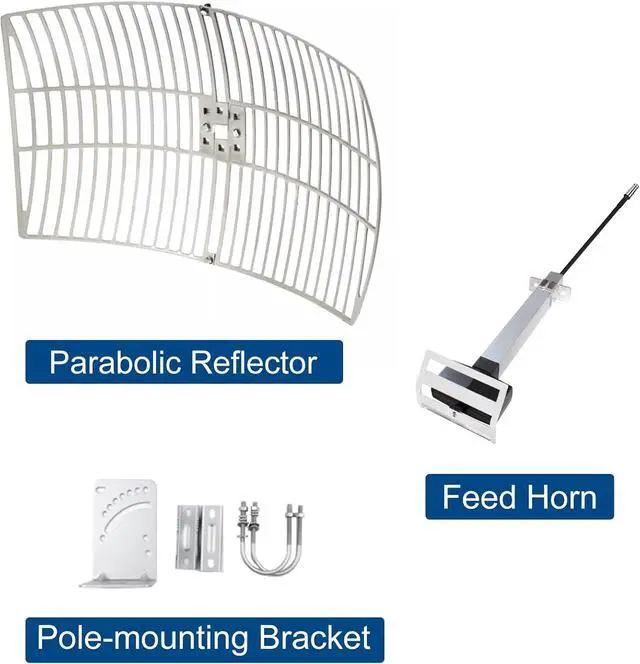 2.4GHz 20dBi High-Gain WiFi Outdoor Directional Grid Parabolic Antenna Dish (2400-2500 MHz) with N-Type Female Connector for Long Distance Signal Reception or Transmission | +254100720022 2.4GHz 20dBi High-Gain WiFi Outdoor Directional Grid Parabolic Antenna Dish (2400-2500 MHz) with N-Type Female Connector for Long Distance Signal Reception or Transmission - Image 6