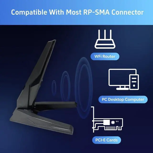 WiFi 6e 7 Antenna 2T2R Dual Band Moving Antenna Magnetic Base RP-SMA Connector for PC Desktop Computer Motherboard Bluetooth Card Wireless WiFi Router Wi-Fi7 with 2.79ft Extension Cable | +254100720022 WiFi 6e 7 Antenna 2T2R Dual Band Moving Antenna Magnetic Base RP-SMA Connector for PC Desktop Computer Motherboard Bluetooth Card Wireless WiFi Router Wi-Fi7 with 2.79ft Extension Cable - Image 4
