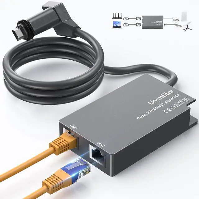 Dual Port Ethernet Adapter for Starlink Gen 2, for Starlink V2 Ethernet Dongles RJ45 Interface Wired Extenders | +254100720022 Dual Port Ethernet Adapter for Starlink Gen 2, for Starlink V2 Ethernet Dongles RJ45 Interface Wired Extenders