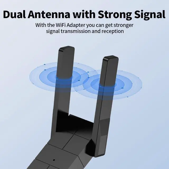 WiFi Adapter for Desktop PC, Wireless Adapter Wide-Coverage Dual Band 2.4GHz 400Mbps and 5GHz 867Mbps, USB 2.0, Dual High Gain Antenna, Supports Windows 10/11, Plug and Play 1300Mbps | +254100720022 WiFi Adapter for Desktop PC, Wireless Adapter Wide-Coverage Dual Band 2.4GHz 400Mbps and 5GHz 867Mbps, USB 2.0, Dual High Gain Antenna, Supports Windows 10/11, Plug and Play 1300Mbps - Image 3