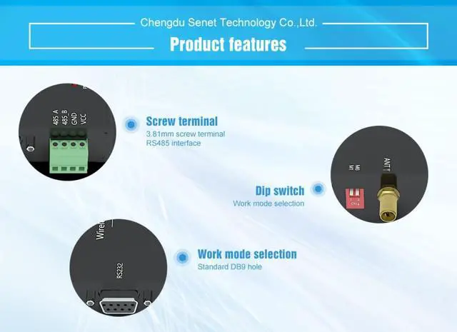 RS232 RS485 Modbus Wireless Transceiver 433MHz 37dbm E90-DTU(433C37) 10km Half Duplex High Speed Continuous Modbus IOT Wireless Transceiver Module | +254100720022 RS232 RS485 Modbus Wireless Transceiver 433MHz 37dbm E90-DTU(433C37) 10km Half Duplex High Speed Continuous Modbus IOT Wireless Transceiver Module - Image 5